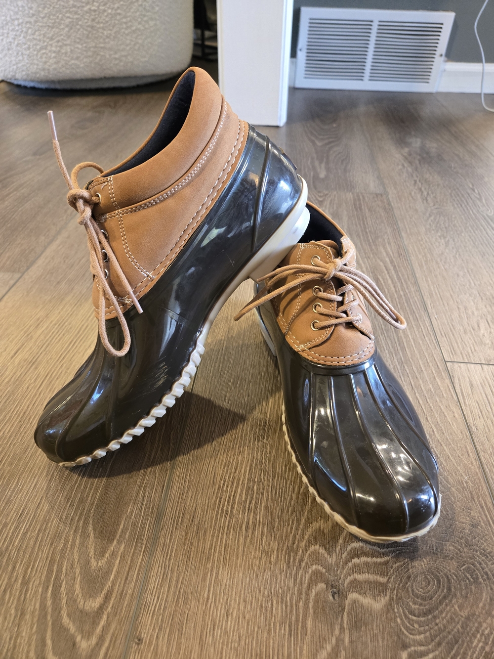 Tommy Hilfiger Men's Brown and Black Waterproof Duck Shoes - Lace-Up